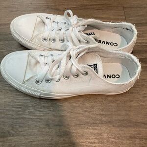 Converse Frayed White Low-Top Sneakers